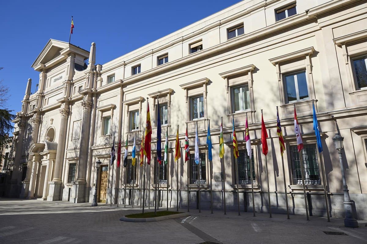 Imagen para: El Senado proyecta la bandera de la Comunidad de Madrid: media y política en la fachada